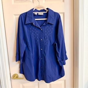 Blue Kathy Che button up